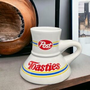 Vintage Travel Mug Post Toasties Cereal Spill Proof Wide Base Coffee Cup 10 oz